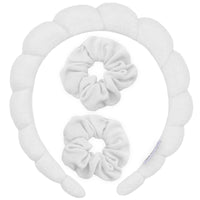 Puffy Terry Cloth Padded Spa Headband with Scrunchies