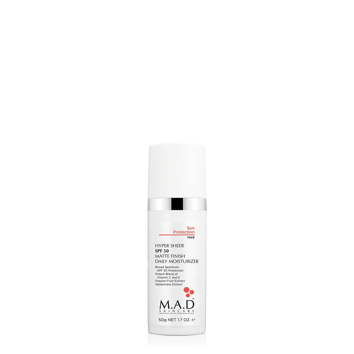 M.A.D. HYPER SHEER SPF 50 MATTE FINISH DAILY MOISTURIZER