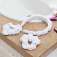 Puffy Terry Cloth Padded Spa Headband with Scrunchies