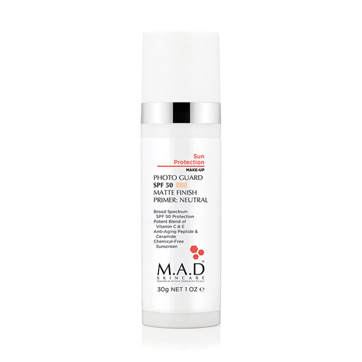 M.A.D Photo Guard SPF 50 Matte Finish Primer - Neutral/Light