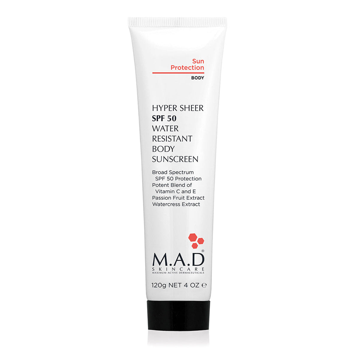 M.A.D Hyper Sheer SPF 50 water Res. Body Lotion
