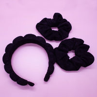 Puffy Terry Cloth Padded Spa Headband with Scrunchies