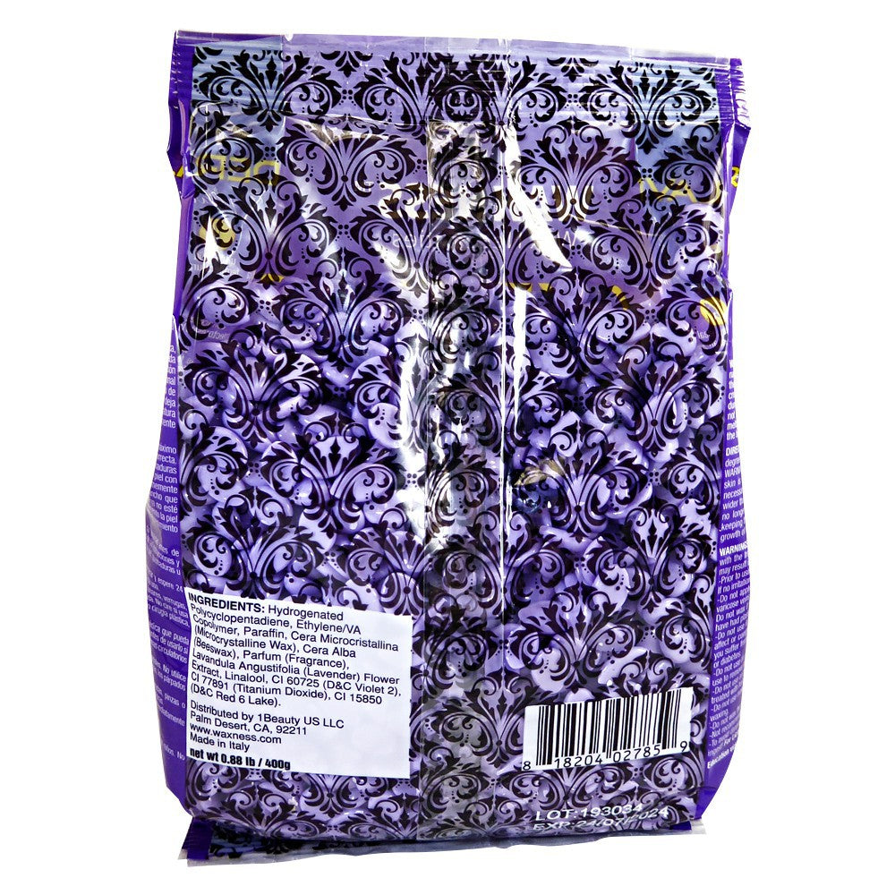 POLYMER BLEND PREMIUM LUXURY FACE HARD WAX BEADS WITH LAVENDER OIL 0.8 LB / 400 G